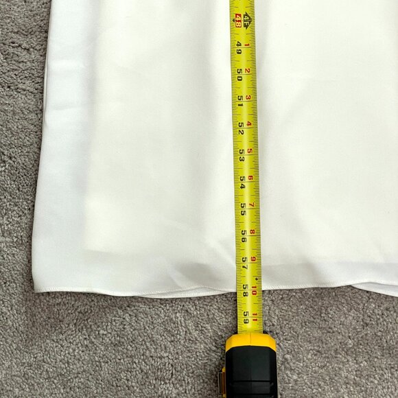 AQUA Formal Sleeveless Gown Women's 8 Off White Plunging V-Neck Spaghetti Straps - Picture 4 of 13